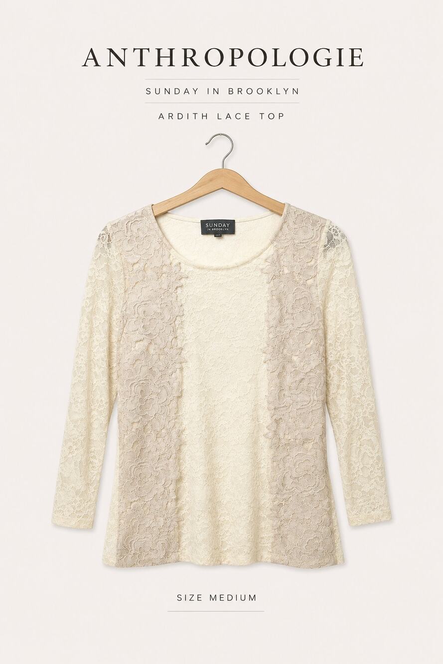 Anthropologie Ardith Lace top by Sunday in Brooklyn Medium
